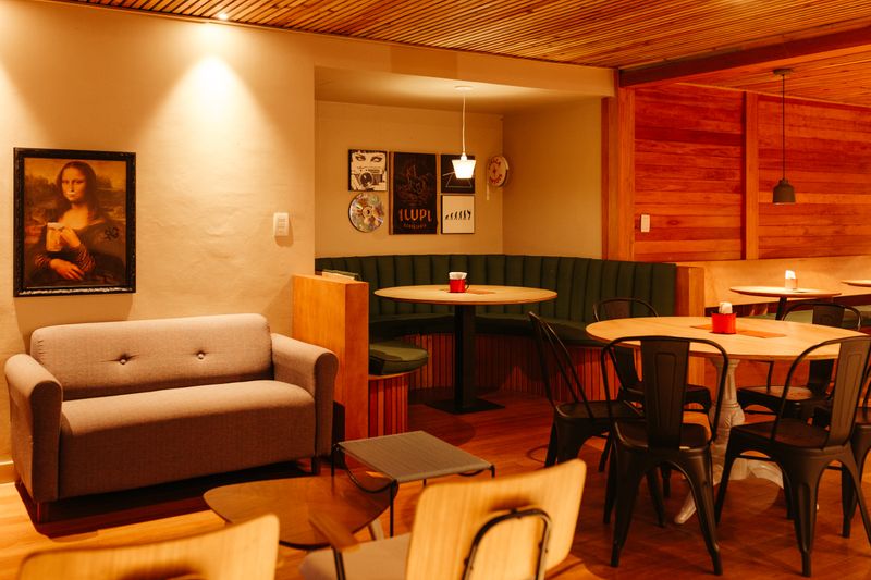 Via 313 pizzeria interior with warm ambiance